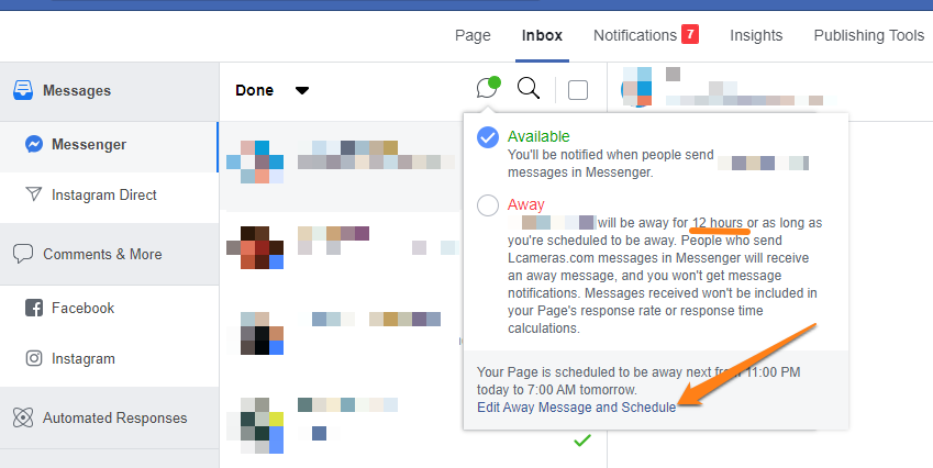 How to set up "Away" mode on Facebook Messenger for more than 12 hours