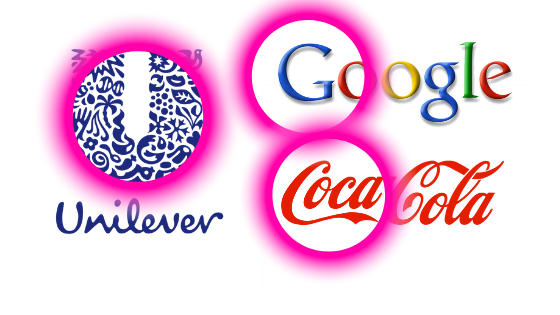 New logo design in circle Google, Unilever, Coca Cola