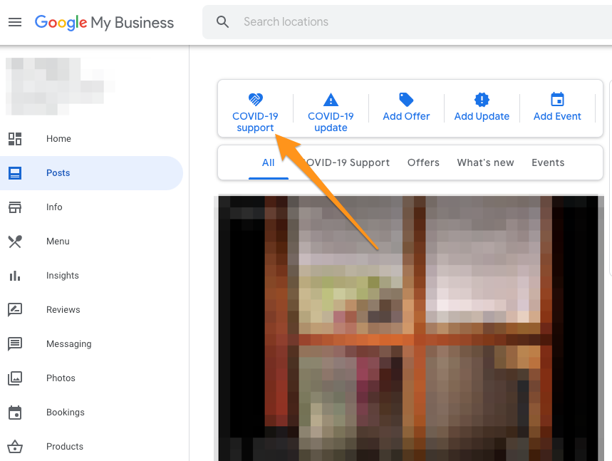 COVID-19 support post type in Google My Business